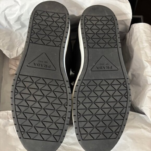 Prada Black Re-Nylon Gabardine High Top Sneakers - Picture 1 of 8